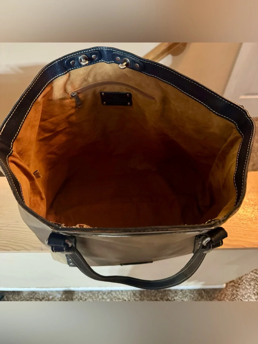 Patricia Nash Benvenuto Leather Tote | Rare Discontinued Distressed Cream